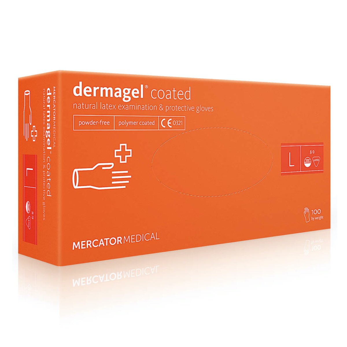 Перчатки латексные Mercator Medical Dermagel Coated - L