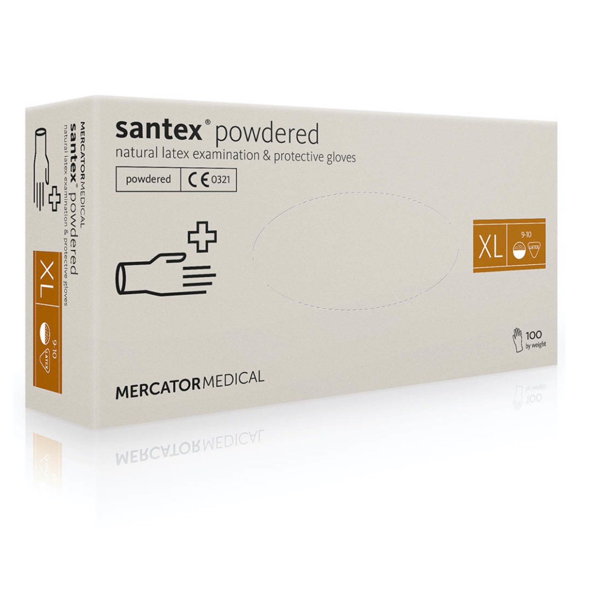 Перчатки латексные Mercator Medical Santex Powdered - XL